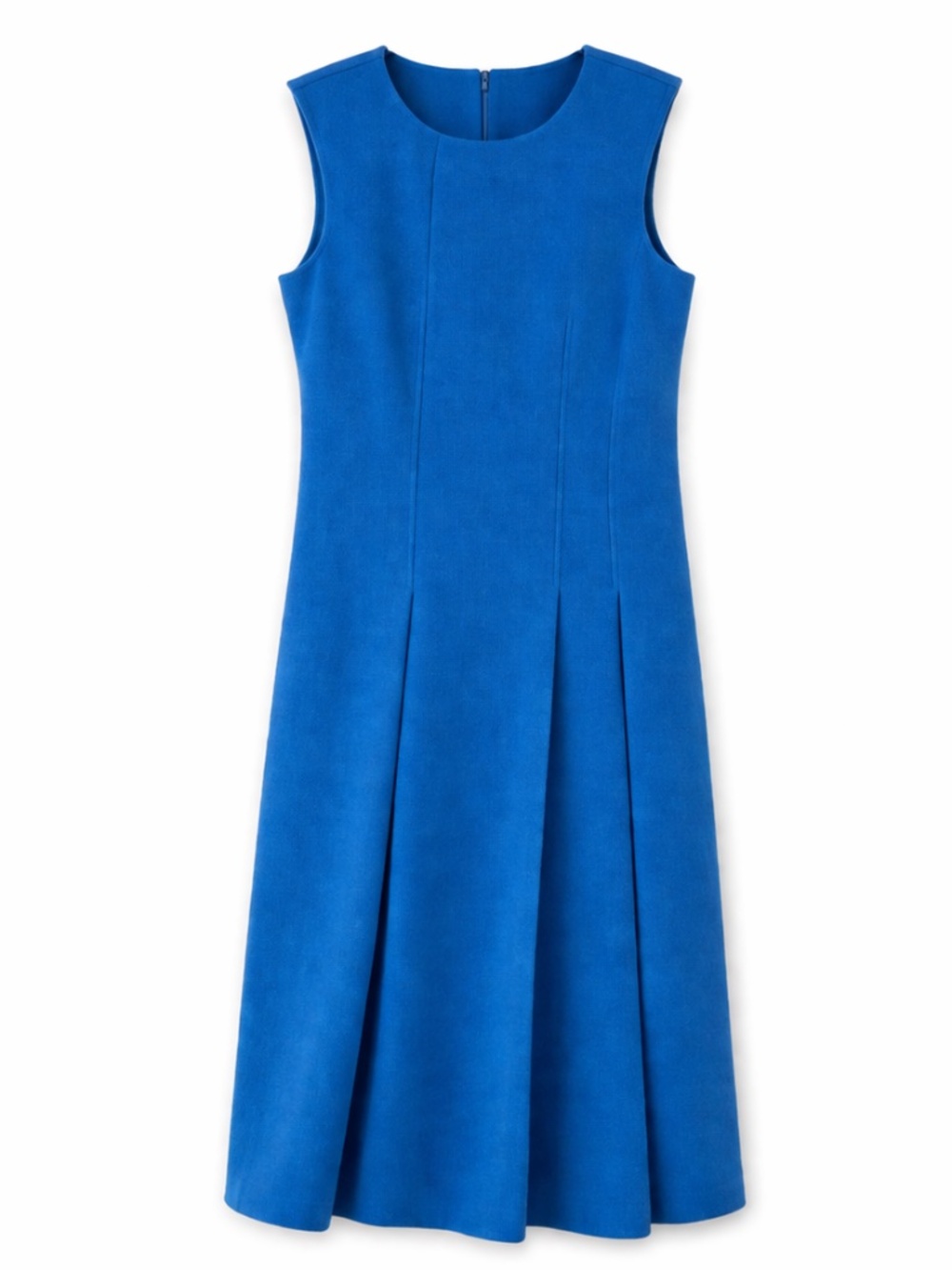 Vintage Jil Sander Blue Structured Wool Pleated Jumper Dress - Size 36 IT - EUC